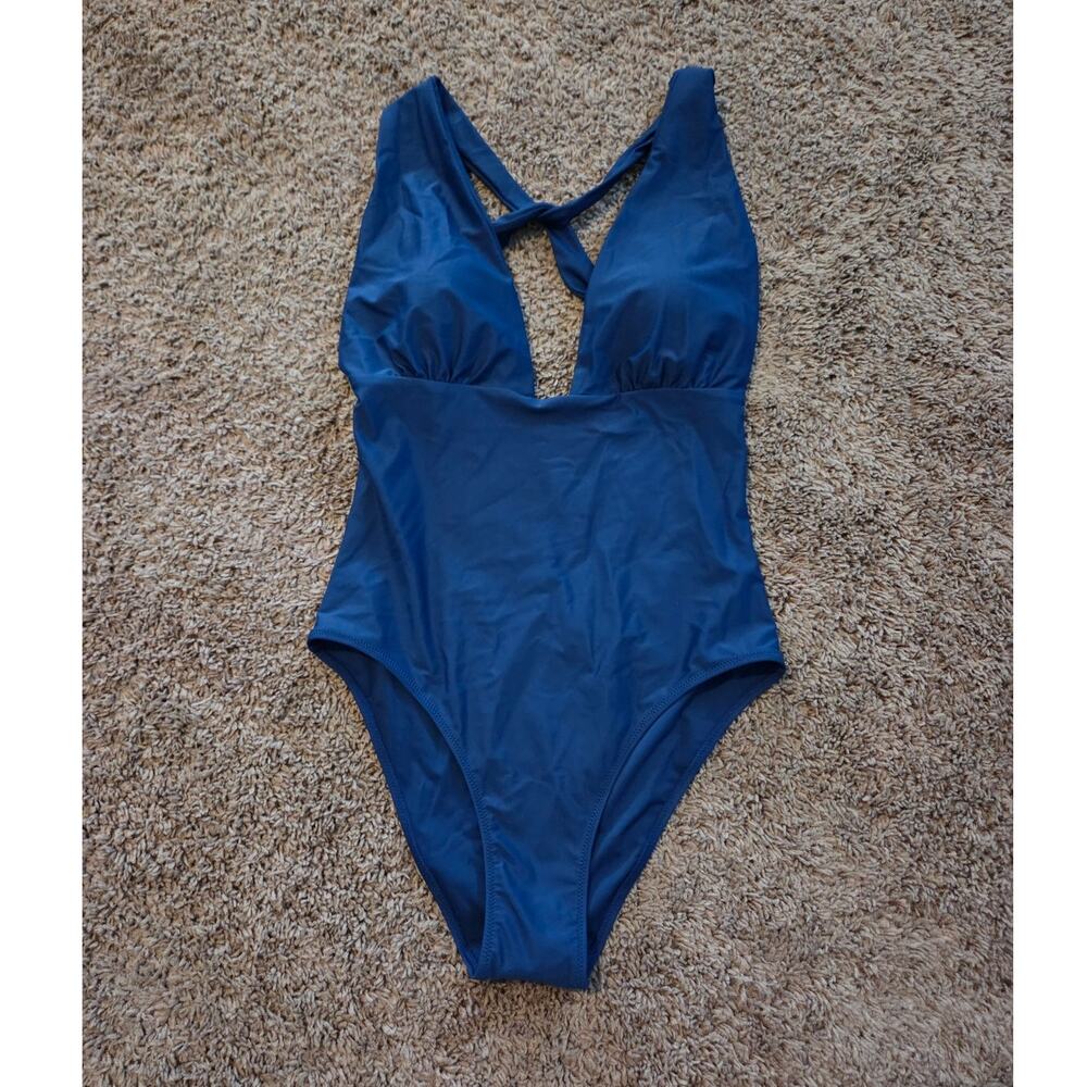 summer salt the plunge one piece blue swimsuit open back 10